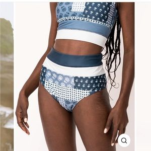 Nani Swimwear Denim Colorblock Bottom High Rise
